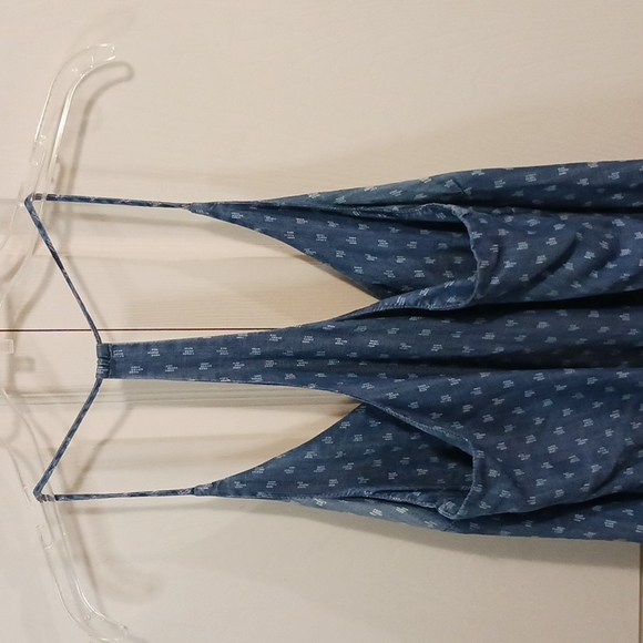 Anthropologie cloth & stone denim strappy tank mini dress - S - blue ombre - Picture 7 of 8